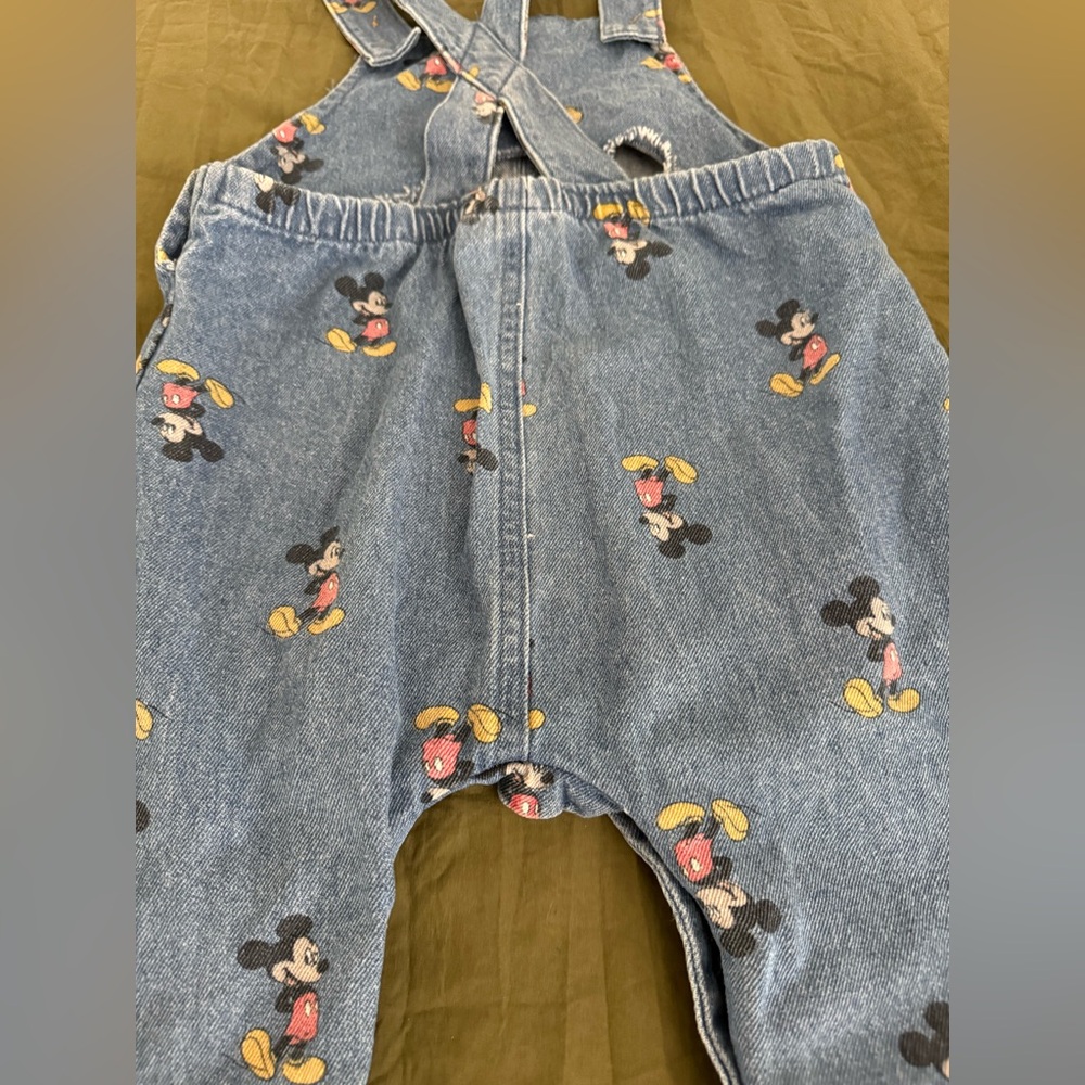 Disney Baby Mickey Mouse Denim Overalls Size 24 M 100% Cotton - Picture 8 of 8